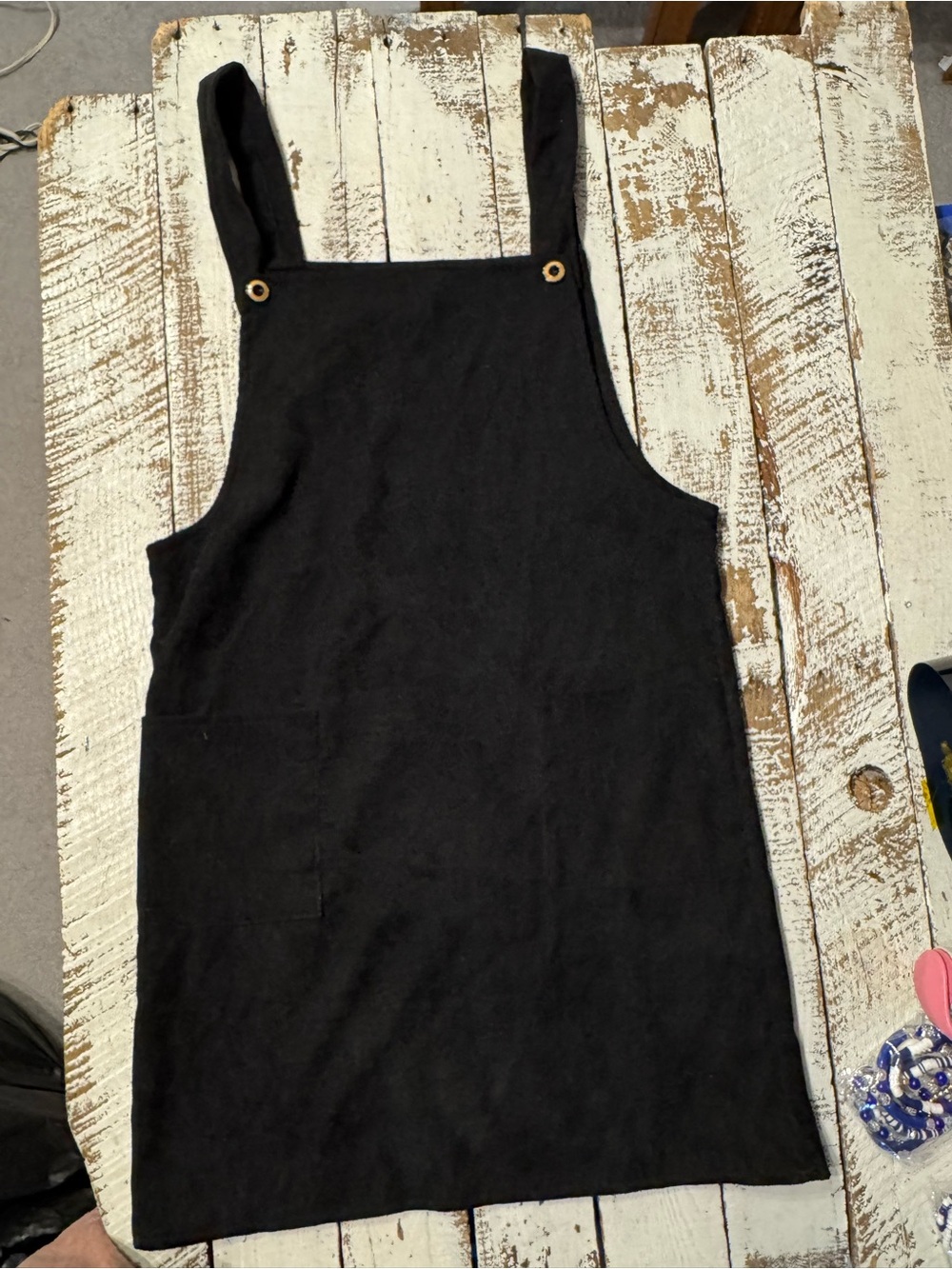 SHEIN Black corduroy overall dress